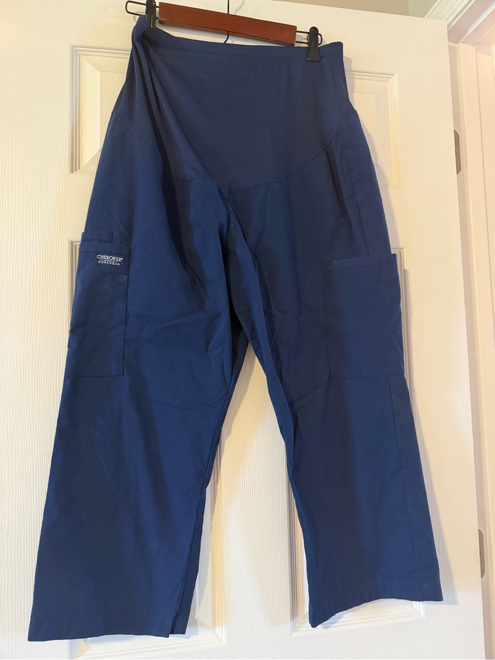 Cherokee Maternity Petite medium scrub pants navy blue